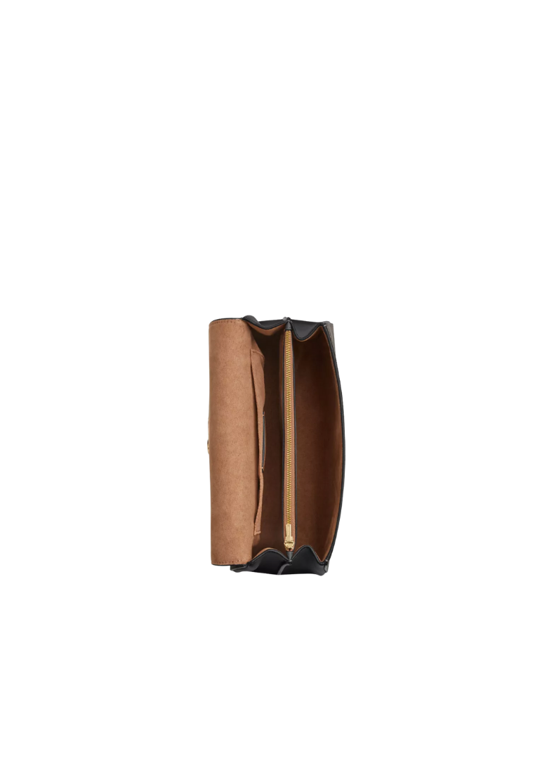 ( PREORDER ) Coach Eliza In Signature Canvas Top Handle Bag In Walnut Black CW012