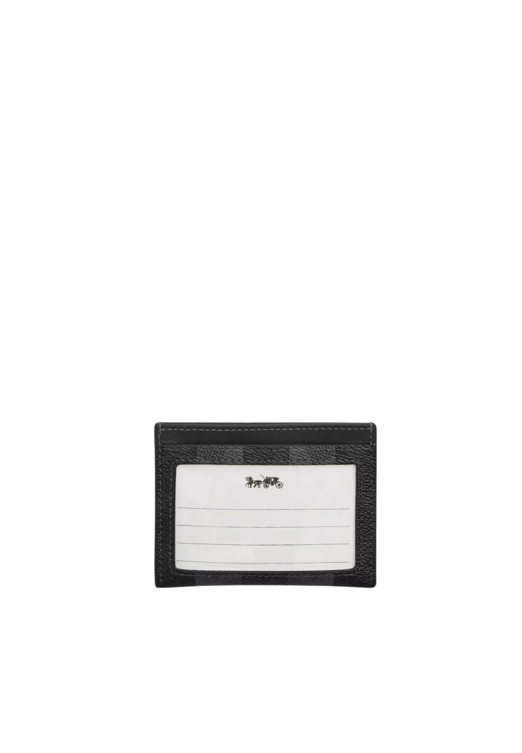 ( PREORDER ) Coach Slim Id In Signature Canvas With Stripes Card Case In Grey CEB97