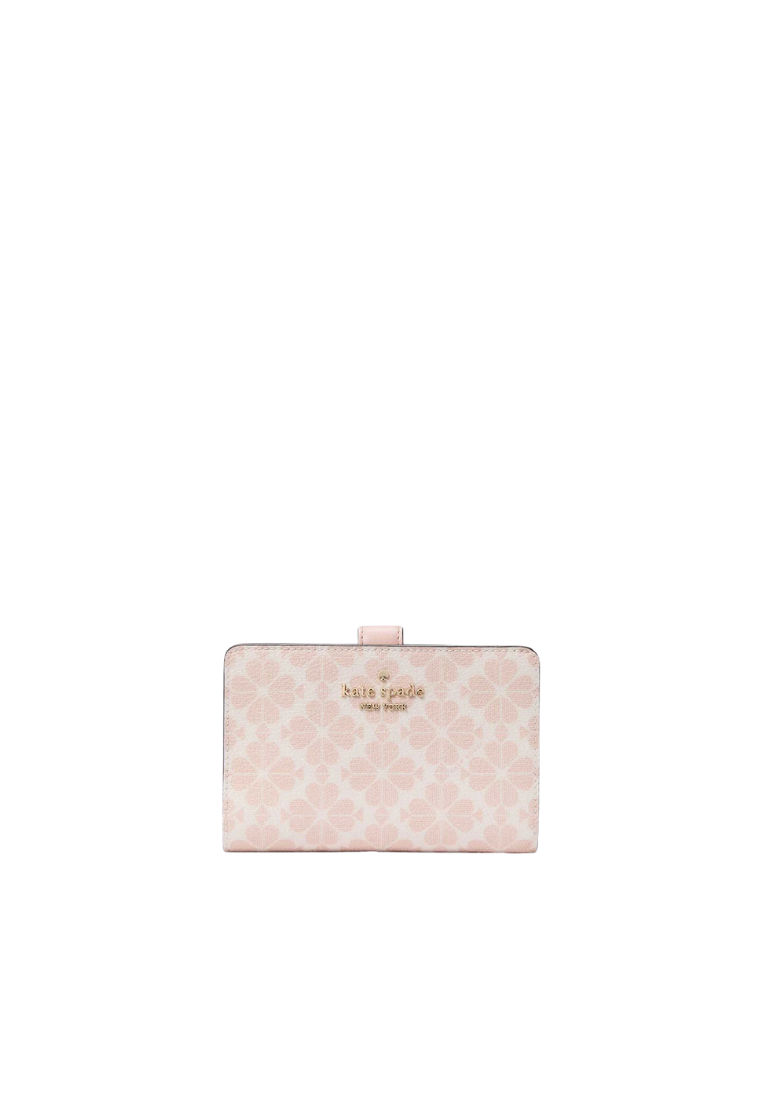 Kate Spade Flower Medium Compact Bifold Wallet In Rose Smoke KG488