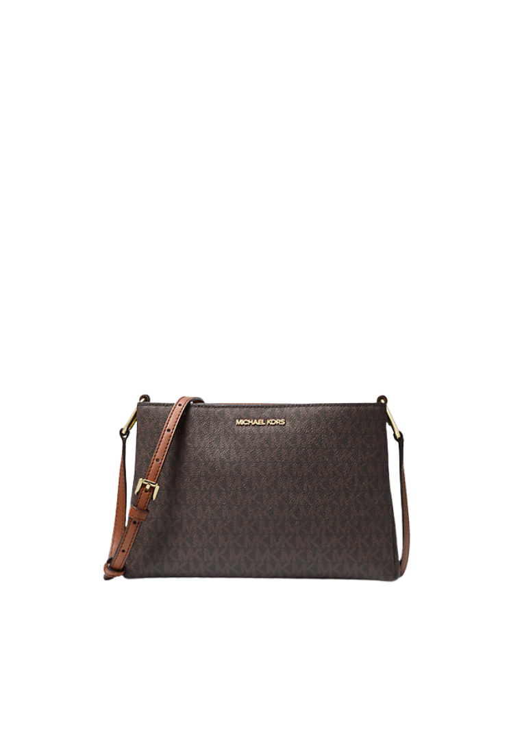 Michael Kors Signature Medium Trisha 35H1G9TC8B Crossbody Bag In Brown Acorn