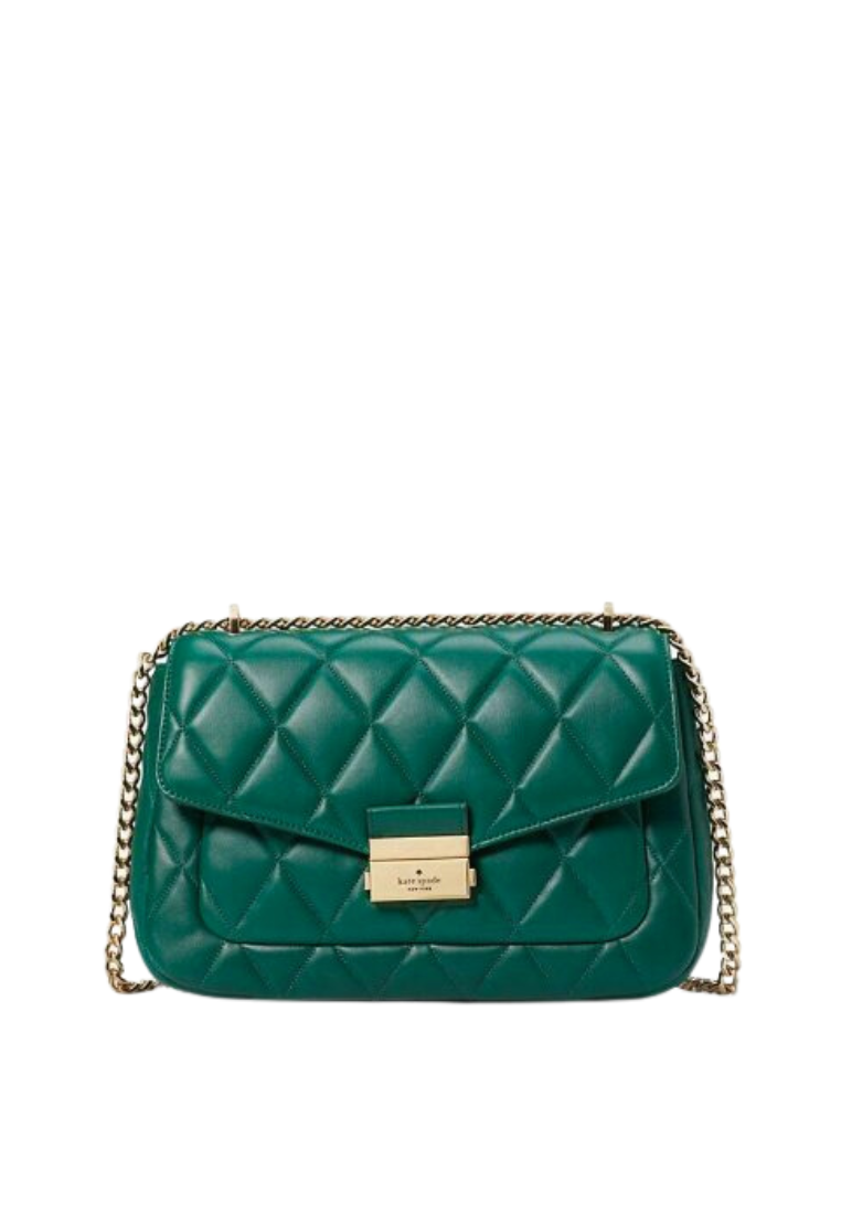 Kate Spade Carey Shoulder Bag Medium Flap In Deep Jade KA766