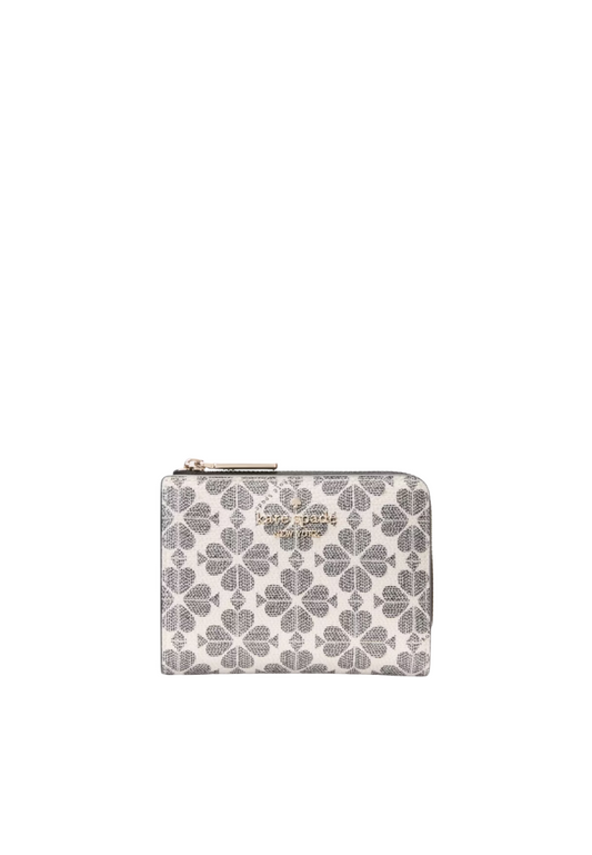Kate Spade Spade Flower Small L-Zip Wallet In Black Multi KK894