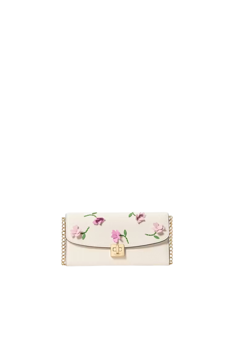 Kate Spade Phoebe Floral Applique Turnlock Wallet On Chain