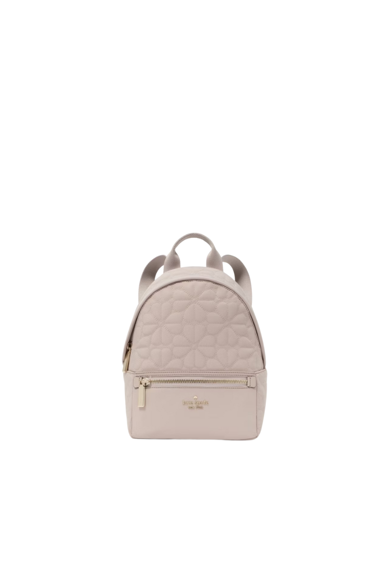 Kate Spade Spade Flower Quilted Nylon Small Backpack In Cozy Grey KK158
