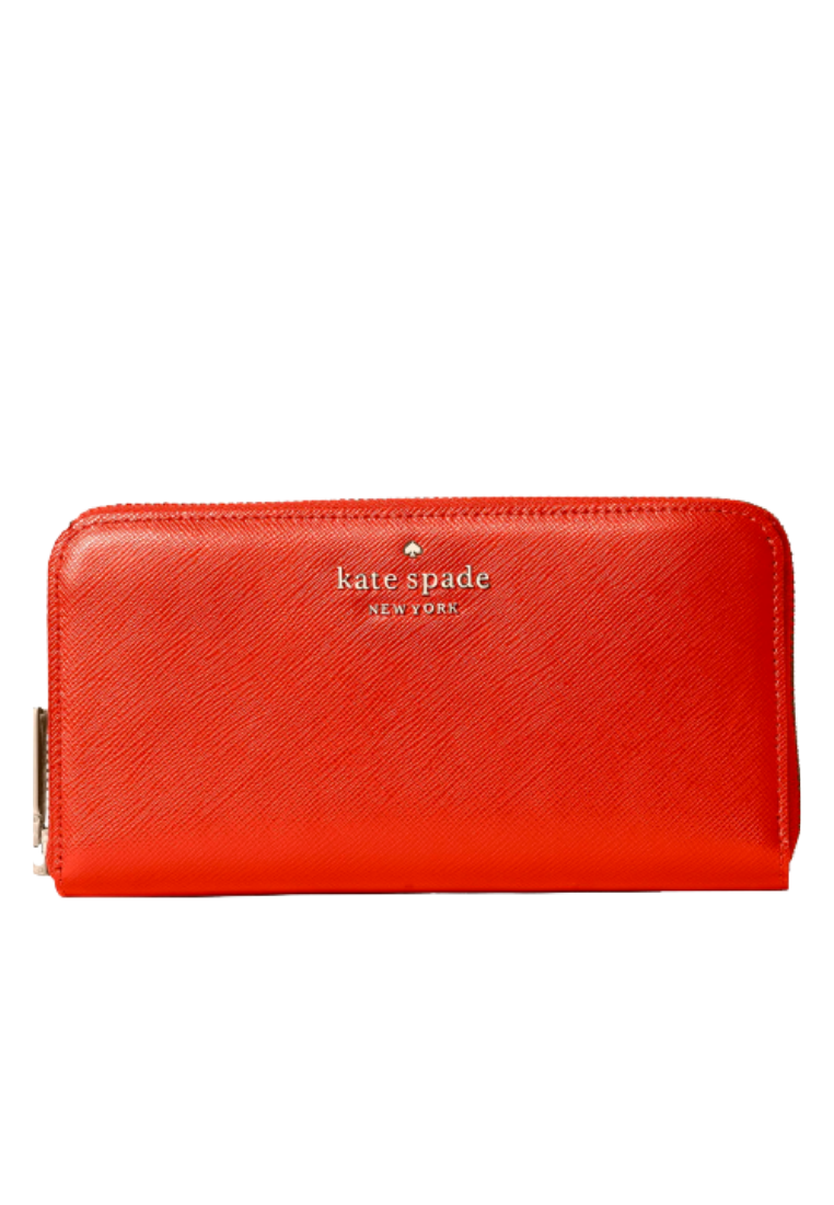 Kate Spade Staci Wallet Saffiano Leather Large Continental In Red Currant WLR00130