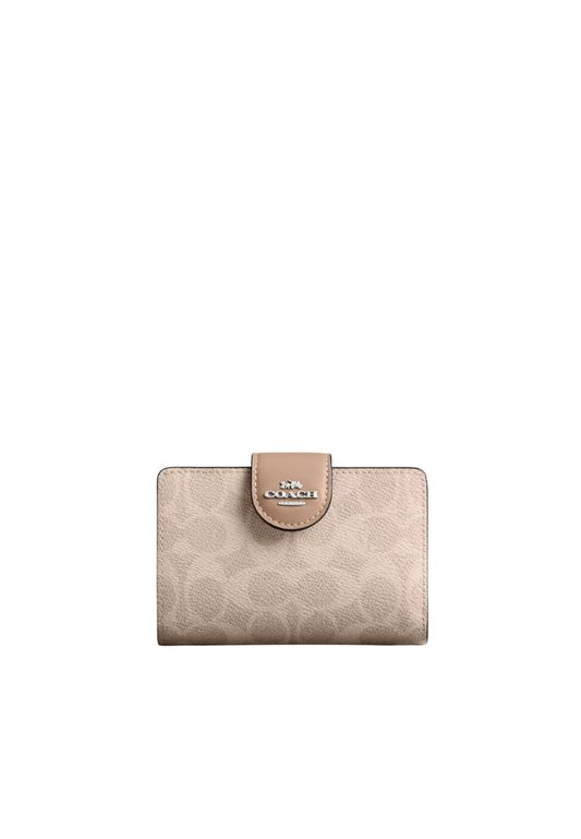 Coach Corner Zip Wallet Medium Signature In Sand Taupe CW786