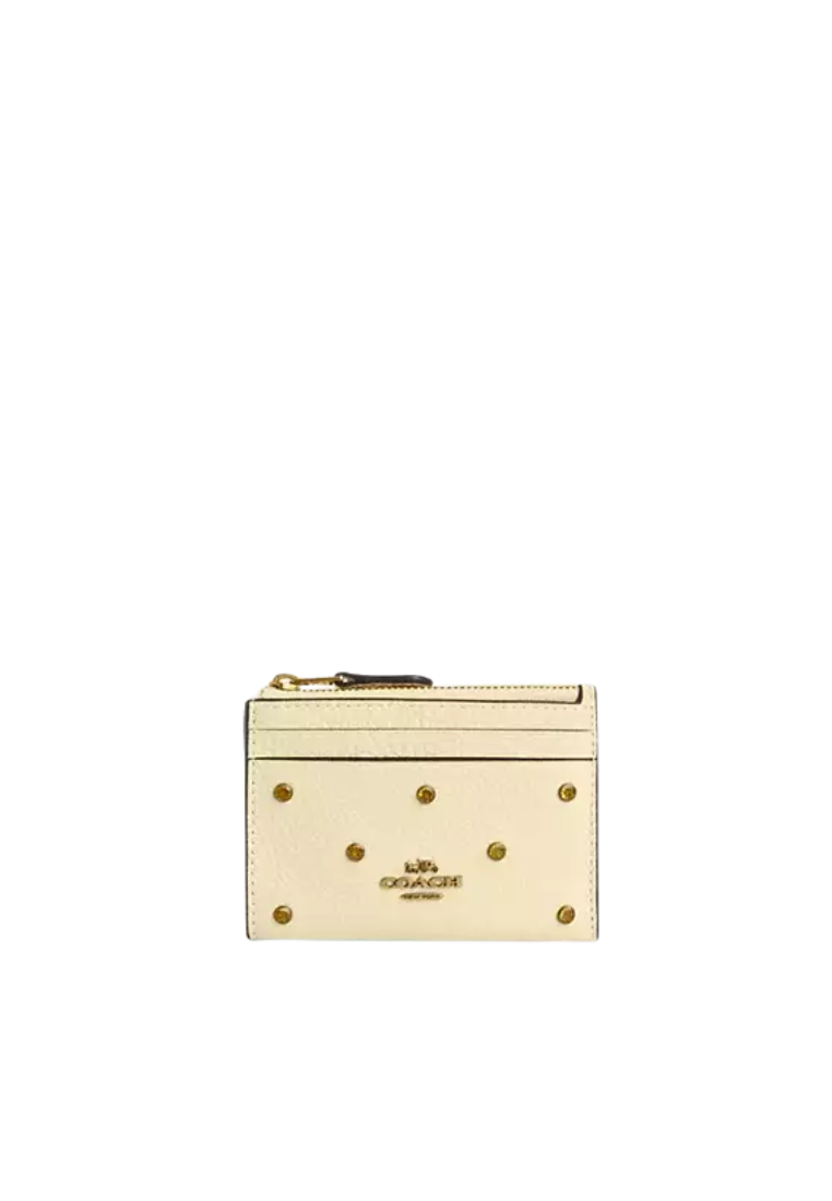 Coach Mini Skinny ID Card Case With Crystal In Moonlight CAT64