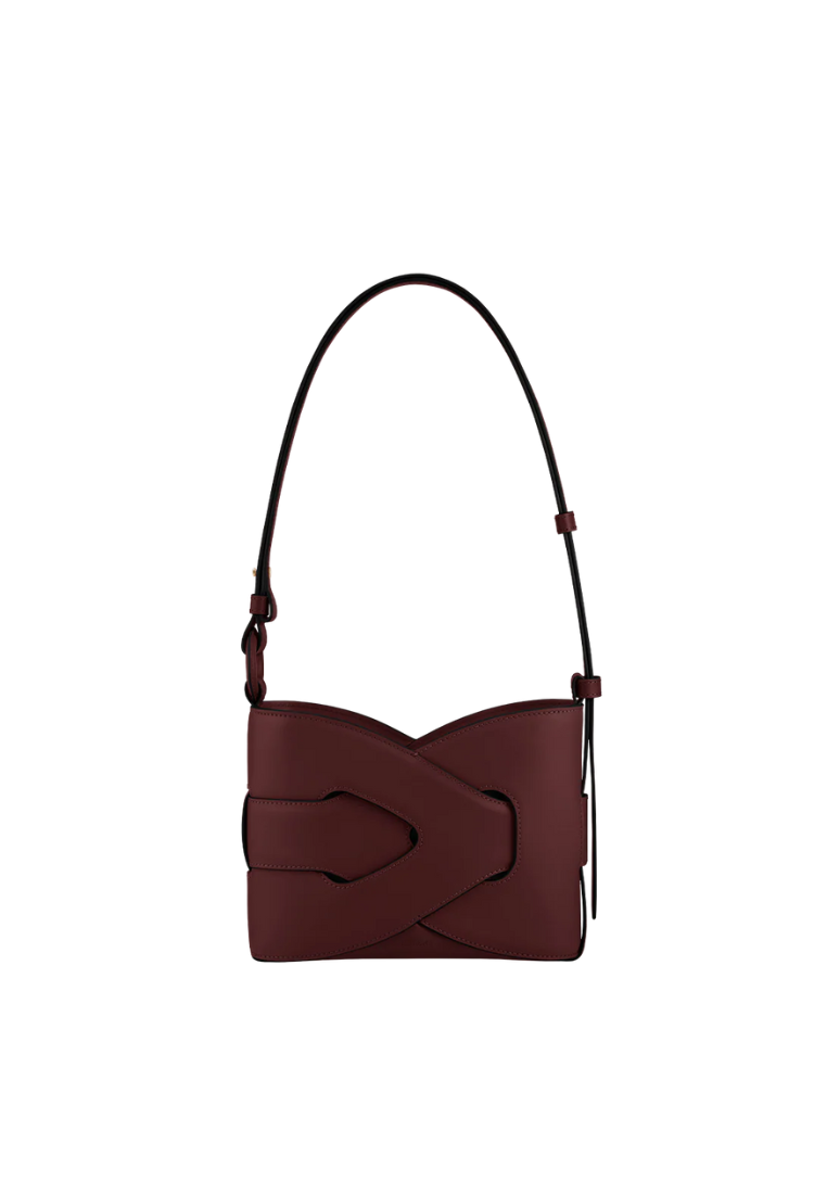 ( PREORDER ) Polene Nodde Shoulder Bag In Smooth Black Cherry
