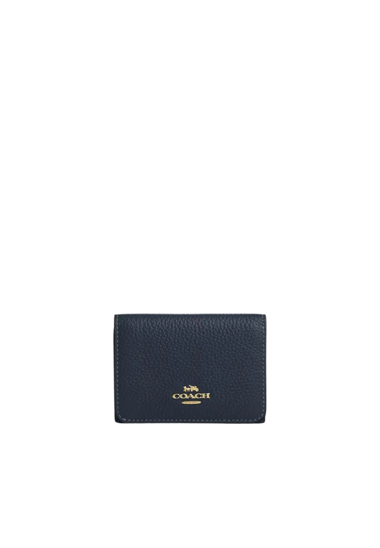 Coach Card Holder Wallet Signature Canvas With Cherry Print In Denim Multi CZ448