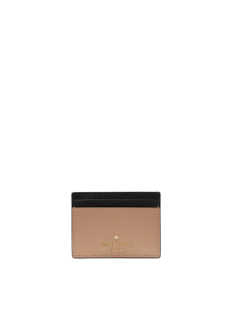( AS IS ) Kate Spade Madison Colorblock Small Slim Card Case In Toasted KI369