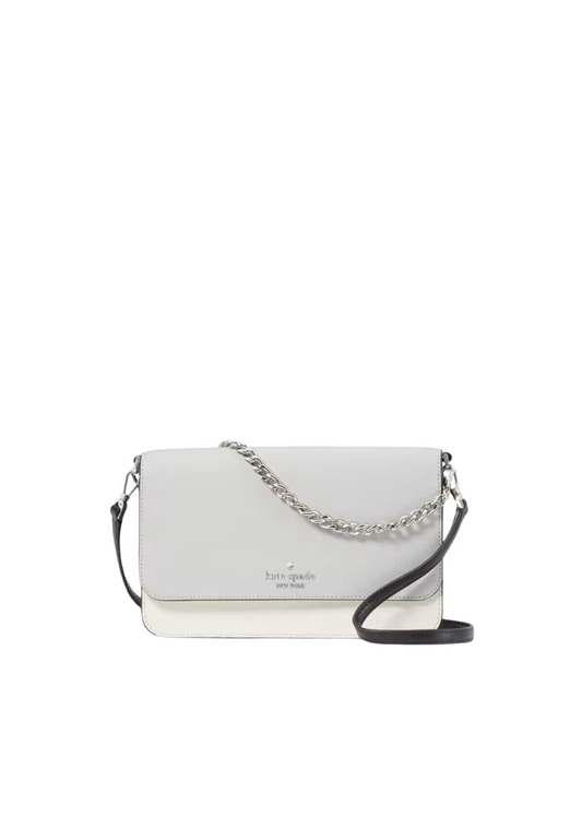 Kate Spade Madison Crossbody Bag Flap Convertible In Platinum Grey KC623