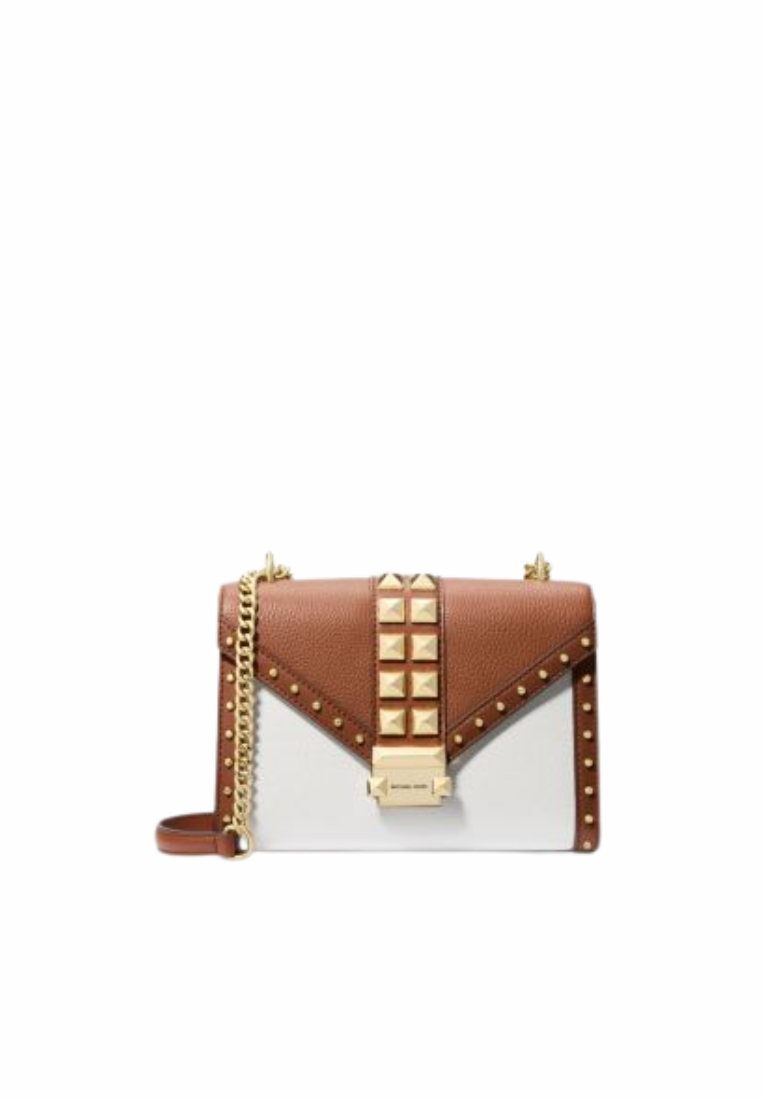 Michael Kors Whitney Medium Two-Tone Studded Convertible Crossbody Bag In Luggage Multi 35S5GWHL6L