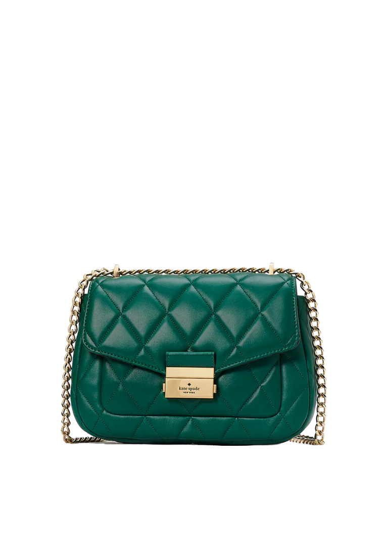Kate Spade Carey Shoulder Bag Small Flap In Deep Jade KA767
