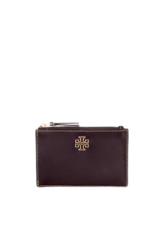 Tory Burch Britten Zip Card Case In Tempranillo 141065