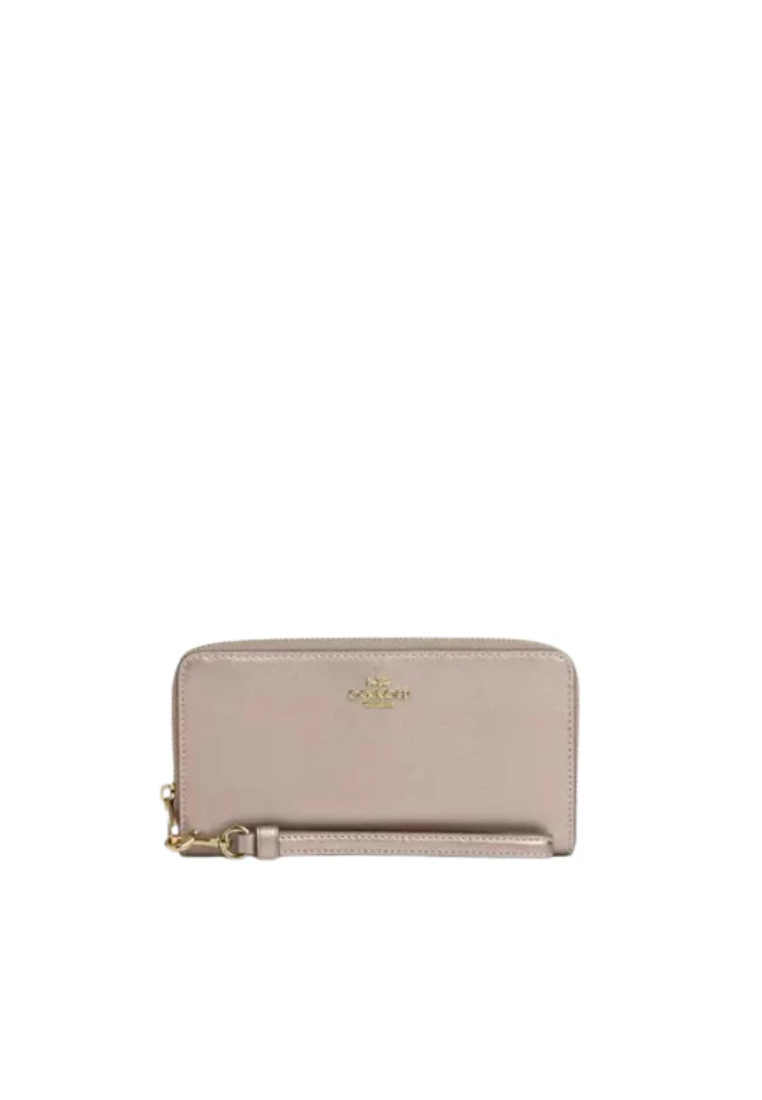 Coach Long Zip Around Wallet In Light Champagne CY238