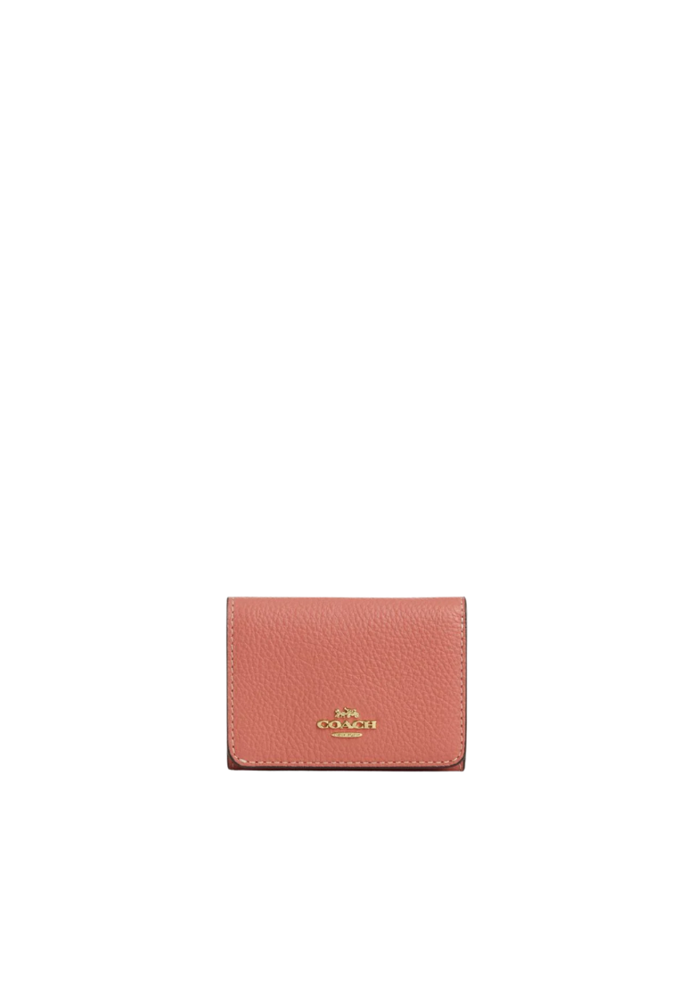 Coach Card Holder Wallet With Floral Print In Sand Multi Cap30
