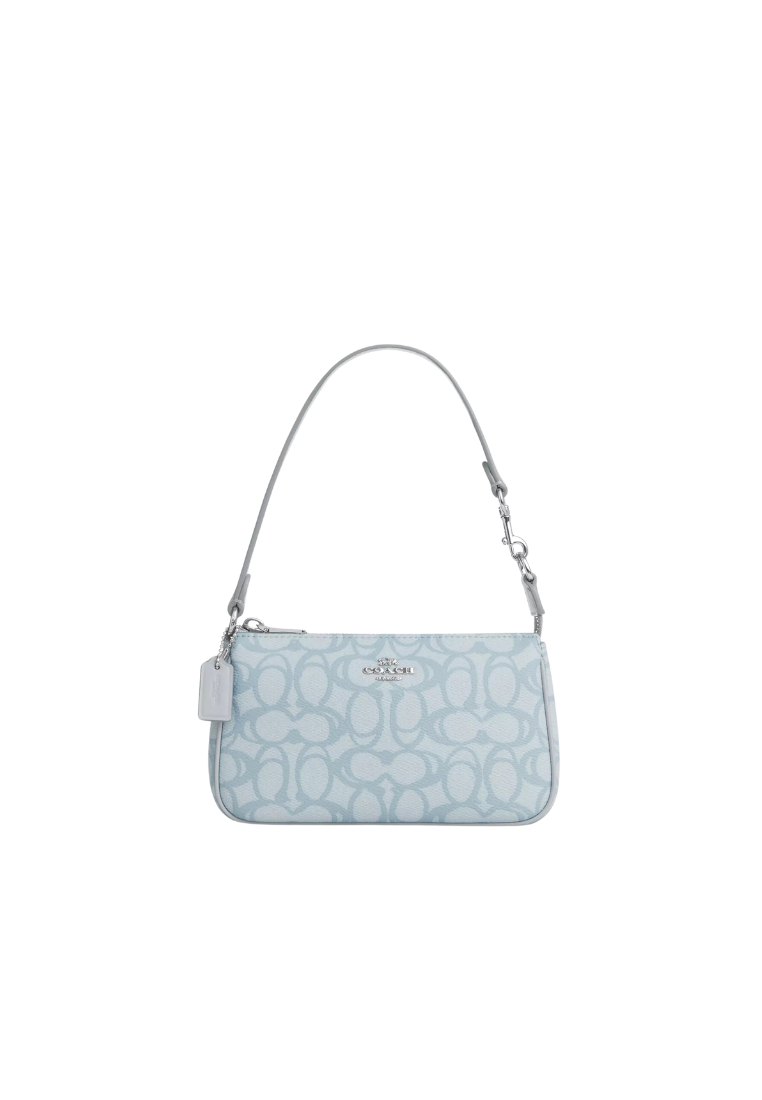 ( PREORDER ) Coach Nolita 19 In Sketch Signature Canvas Shoulder Bag In Silver Ice Blue CBM72