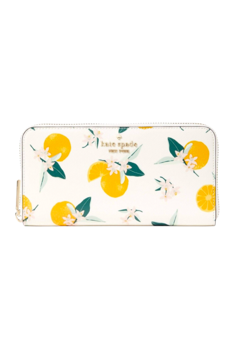 Kate Spade Madison Orange Toss Wallet Large Continental In Cream Multi KC563