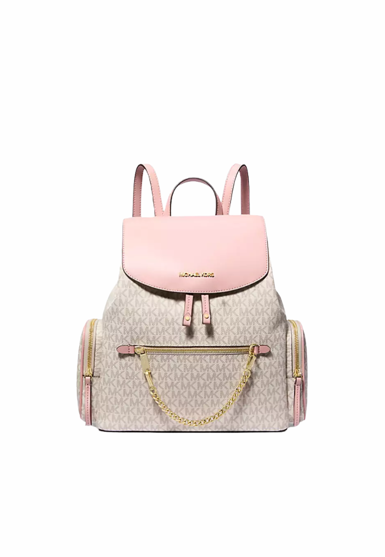 Michael Kors Jet Set Large Logo Backpack In Powder Blush Multi 35T1GTTB3B