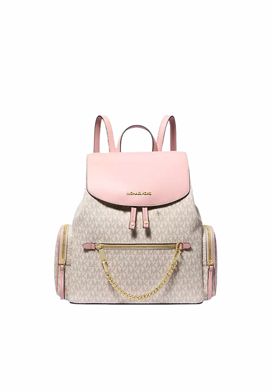 Michael Kors Jet Set Large Logo Backpack In Powder Blush Multi 35T1GTTB3B