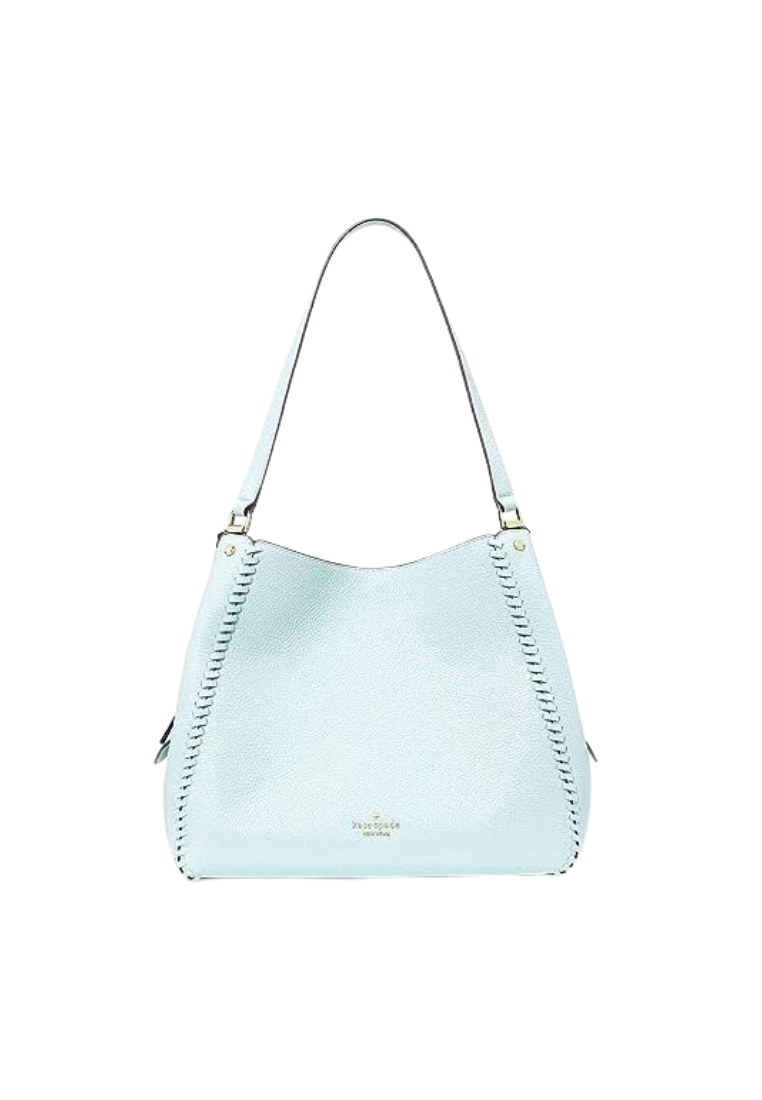 Kate Spade Leila Shoulder Bag Whipstitch Medium Triple Compartment In Dewy Blue KC604
