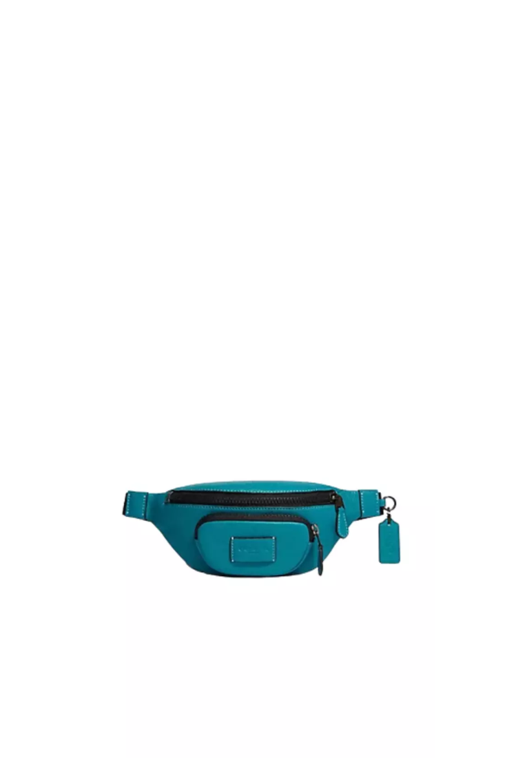 ( AS IS ) Coach Sprint Crossbody Bag Belt Bag In Black Copper/Teal Multi CJ684