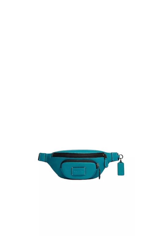 ( AS IS ) Coach Sprint Crossbody Bag Belt Bag In Black Copper/Teal Multi CJ684