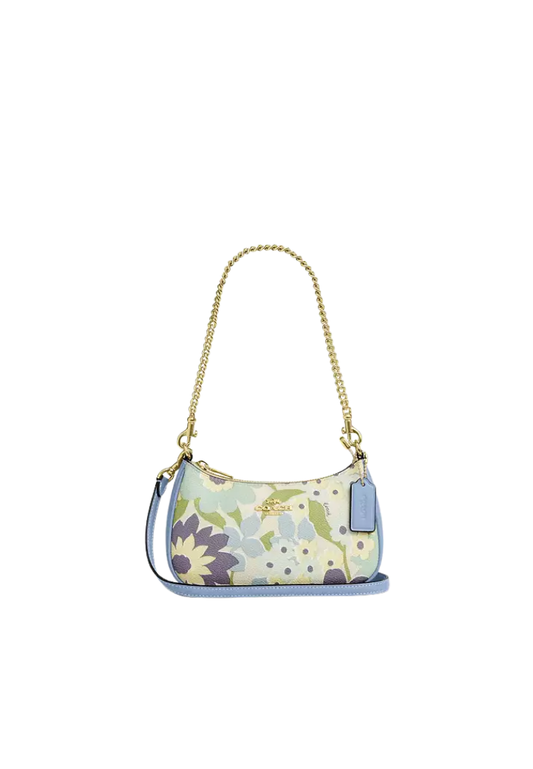 Coach Teri Mini Crossbody Bag With Floral Print In Blue Bell Multi CBG63