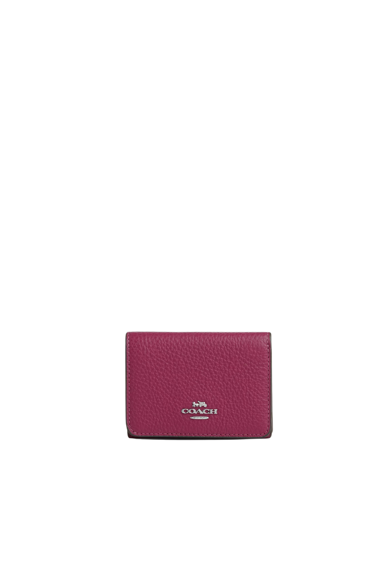 Coach Card Holder Wallet Signature Canvas With Bow Print In Pink Multi CZ447
