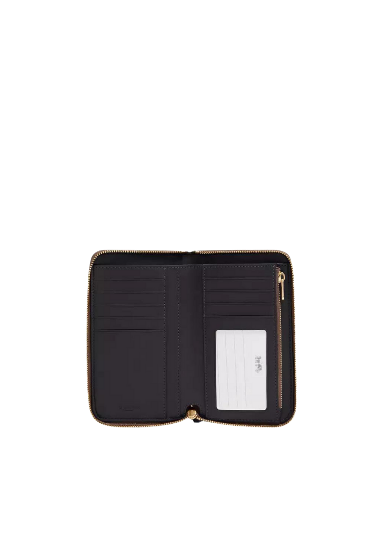 Coach Medium Zip Around Wallet Signature In Brown Black 88913