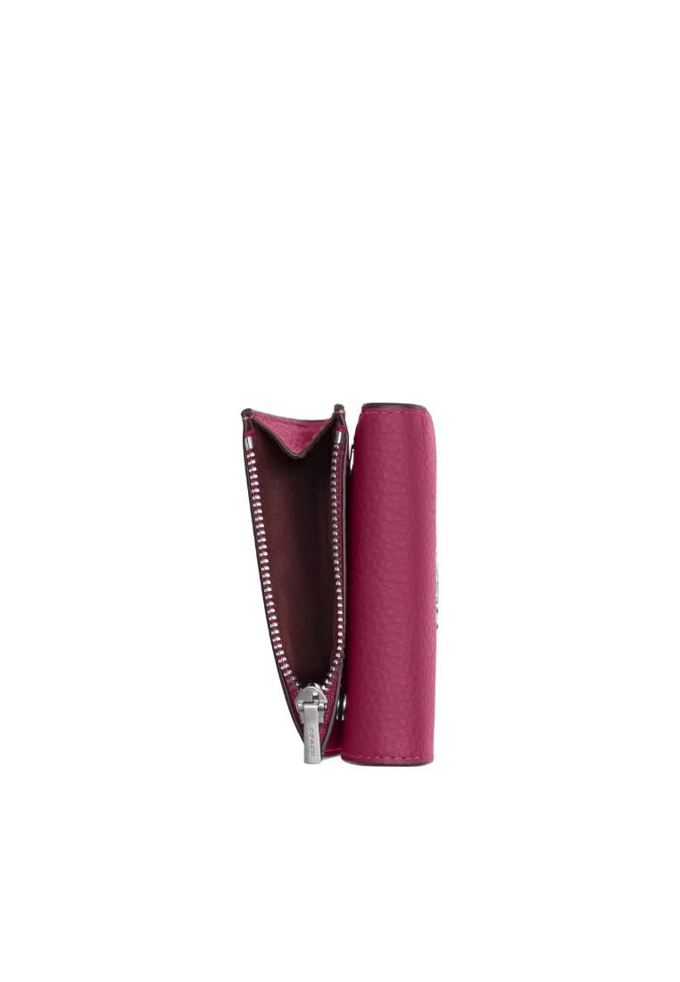 Coach Card Holder Wallet Signature Canvas With Bow Print In Pink Multi CZ447