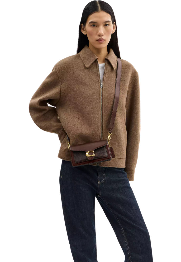 ( PREORDER ) Coach Tabby 20 In Signature Canvas Shoulder Bag In Brass Maple CY200