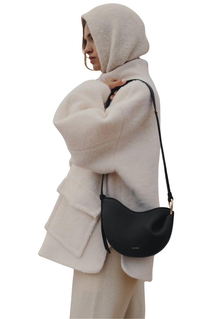 ( PREORDER ) Polene Tonca Crossbody Bag In Textured Black