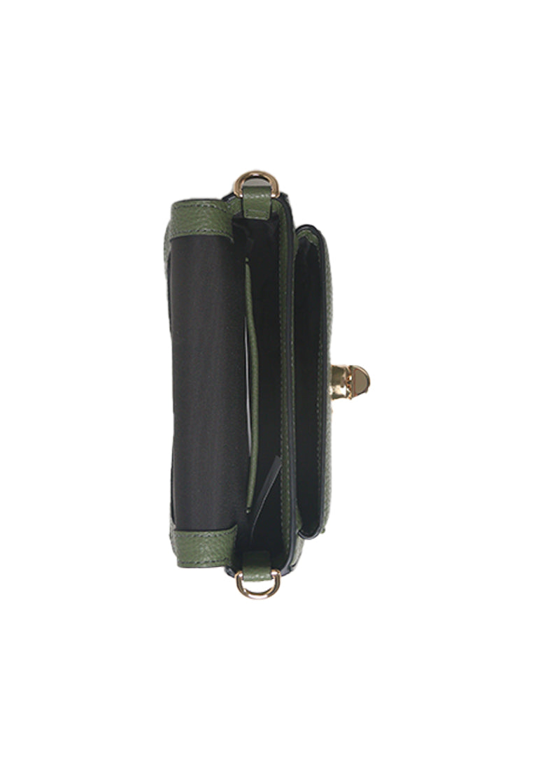 Marc Jacobs Turnlock Logo Mini Crossbody Bag In Bronze Green 4R3HMS002H02