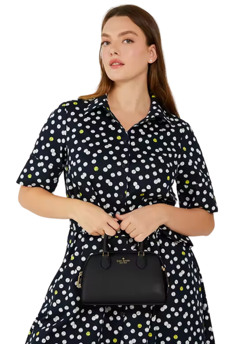 Kate Spade Madison Saffiano Leather Duffle Crossbody Bag In Black KF493