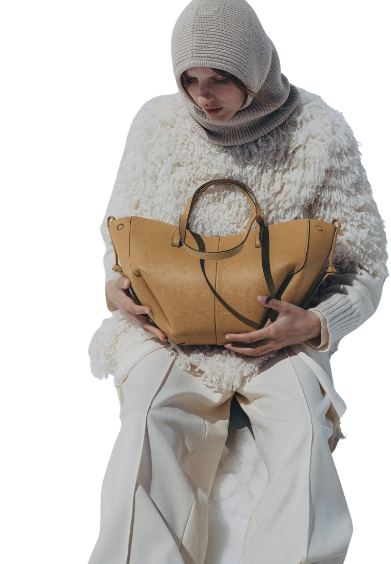 ( PREORDER ) Polene Cyme Mini Tote Bag In Ocher
