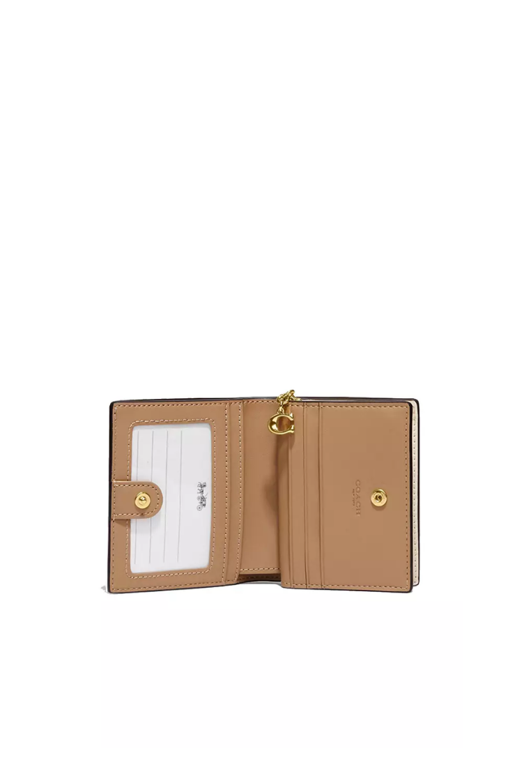 Coach Snap Wallet In Signature Canvas With Nostalgic Ditsy Print In Light Khaki Multi In Light Khaki Multi CH477
