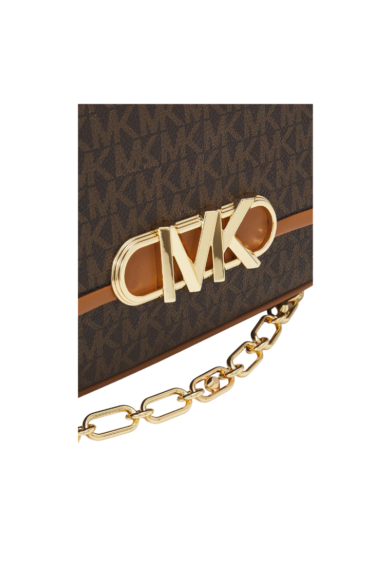 Michael Kors Parker Pouchette Logo Medium 30F2G7PC6B In Brown Acorn