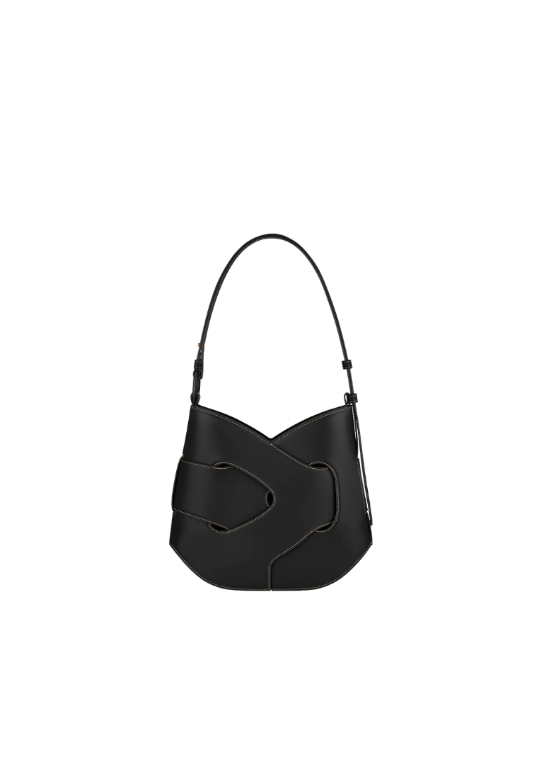 ( PREORDER ) Polene Nodde Hobo Shoulder Bag In Smooth Black