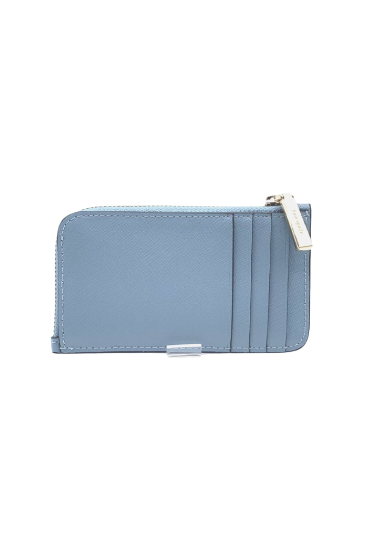 Kate Spade Madison Card Holder Floral Embroidered In Polished Blue KC541