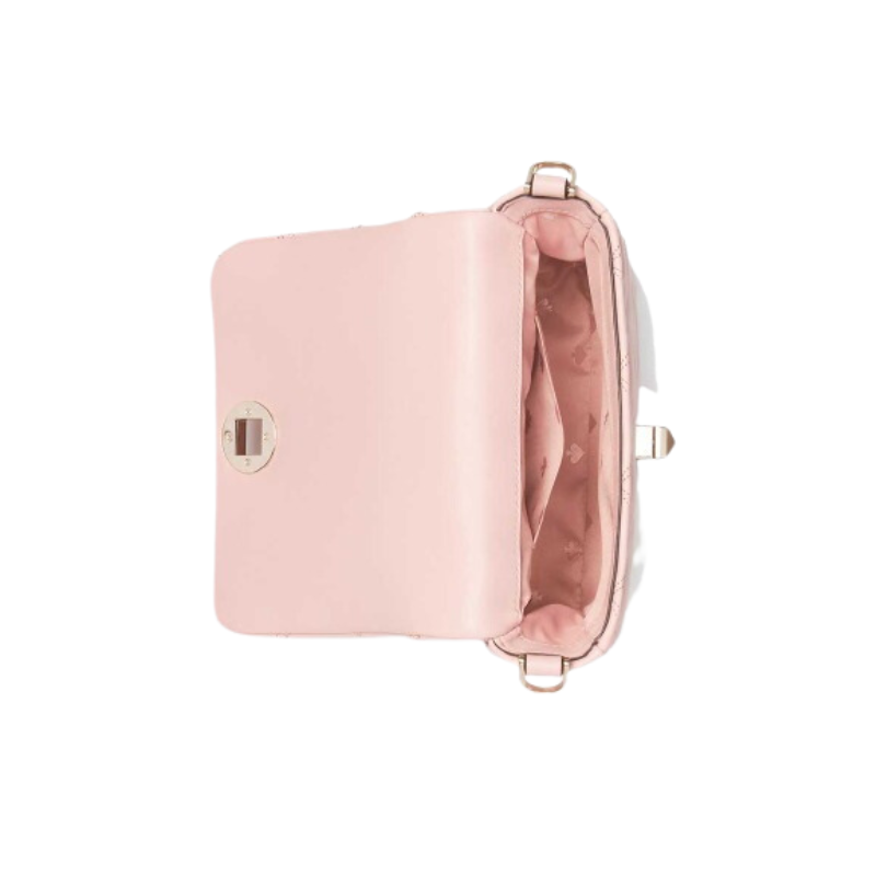 ( AS IS ) Kate Spade Natalia Quilted Leather Square K8162 Crossbody in Rose Smoke