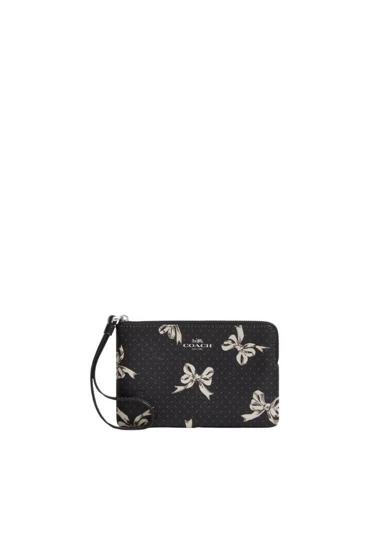 Coach Corner Zip Wristlet With Bow Print
In Black Multi CZ441