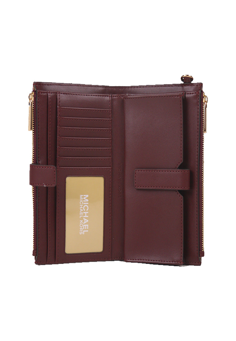 Michael Kors Jet Set Travel Large Double Zip Wristlet In Oxblood Multi 35F4GTVW3J