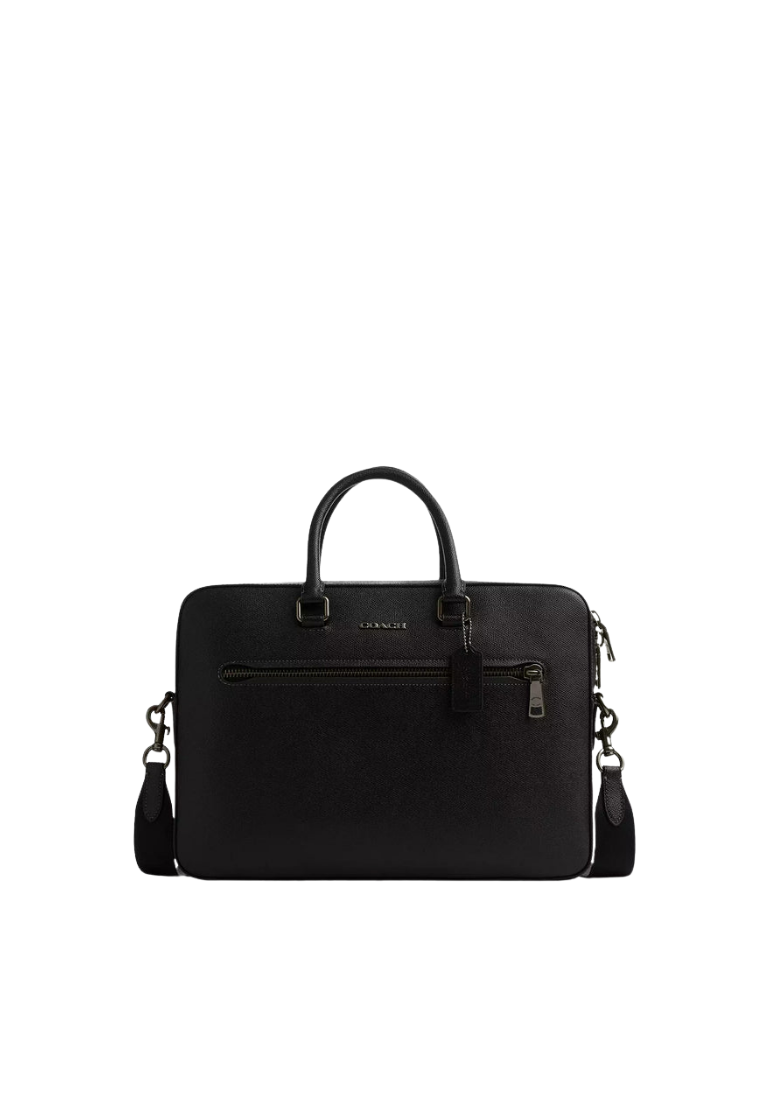 ( PREORDER ) Coach Ethan Slim Brief Bag In Gunmetal Black CR271