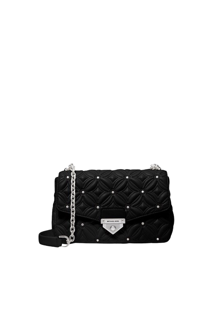 Michael Kors Soho Large Studded Quilted Shoulder Bag In Black 30F2S1SL3U In Black