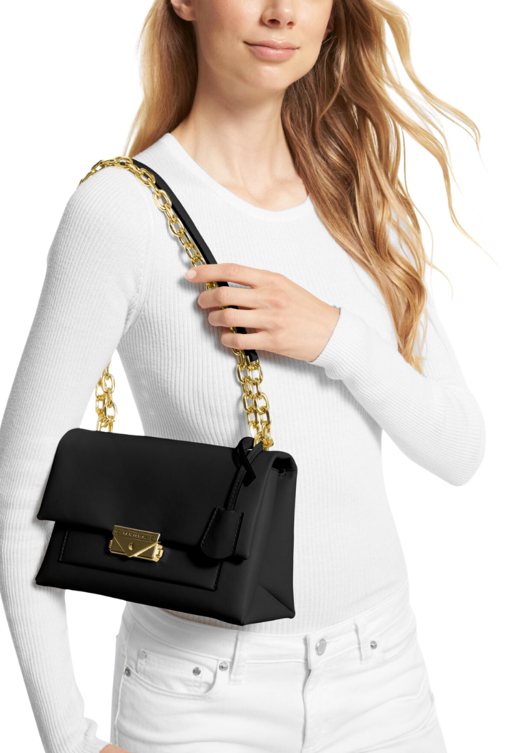 Michael Kors Cece Medium Shoulder Bag Flap Pkt In Black 35F2G0EF80