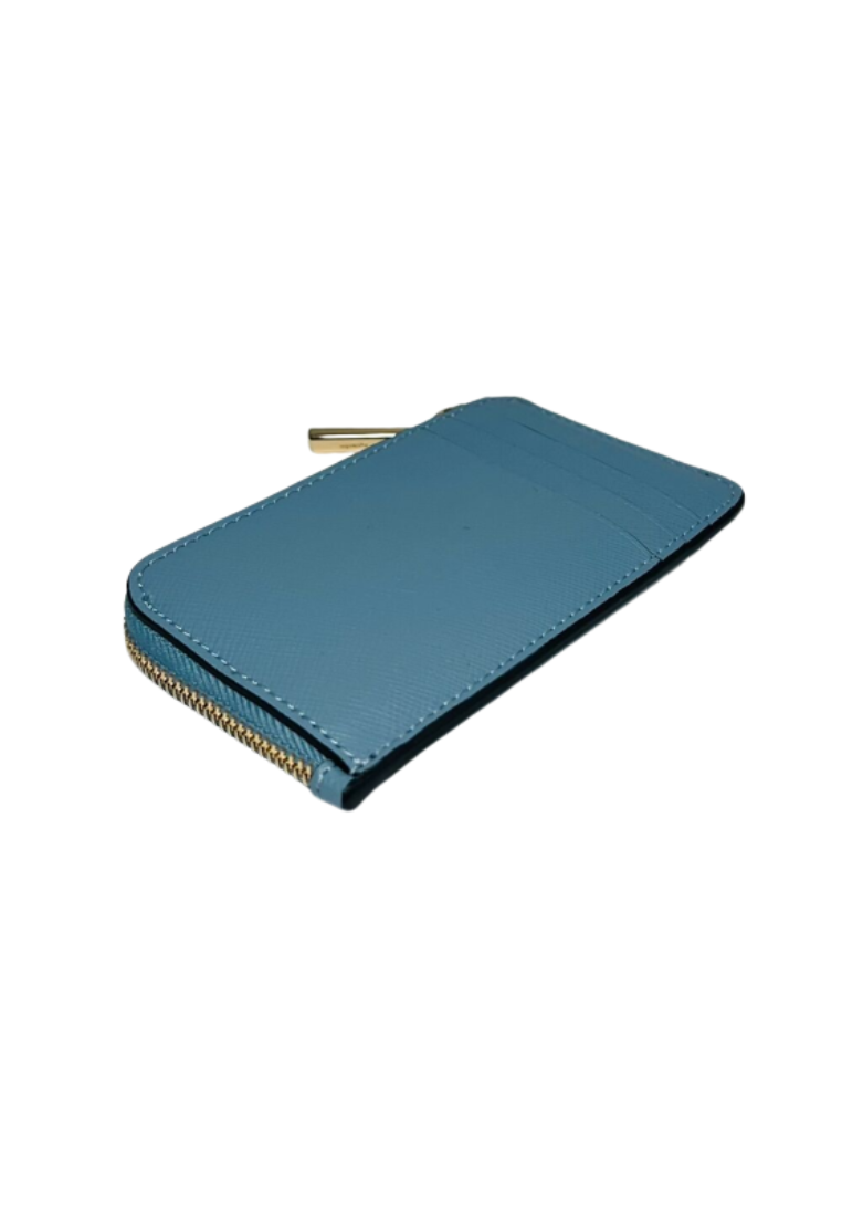 Kate Spade Madison Card Holder Floral Embroidered In Polished Blue KC541