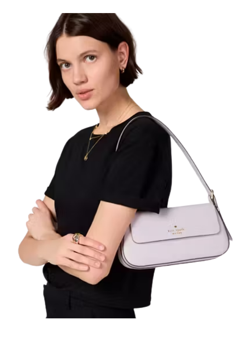 ( PREORDER ) Kate Spade Madison Saffiano Leather Small Flap Shoulder Bag In Frosted Blueberry KK952