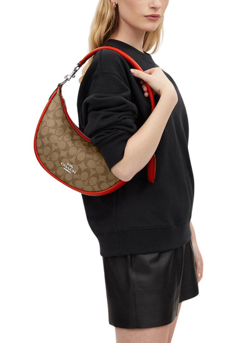Coach Aria Handbag In Signature Canvas In Miami Red CR283