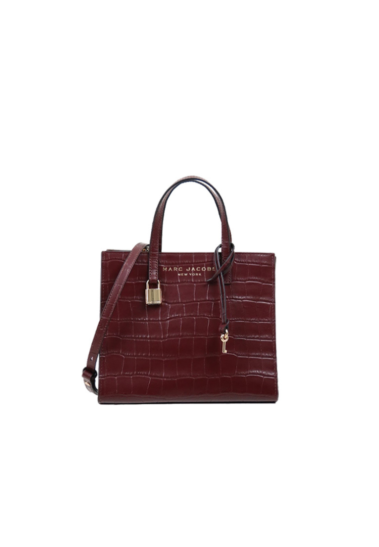 Marc Jacobs Mini Grind Tote Bag Croc Embossed In Syrah H037L01RE22